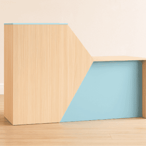 Modern Two-Tone Reception Desk – Stylish Front Desk Available in Multiple Color Options