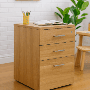 3-Drawer Wooden Mobile Pedestal