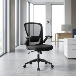 Mid Back Mesh Office Chair with padded seat and armrests