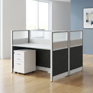 2 way office workstation desk with partition panels
