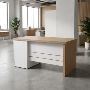 1.2m walnut wooden office desk with three drawers