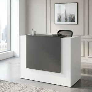 1.6M Modern Reception Desk locally made in white and dark grey
