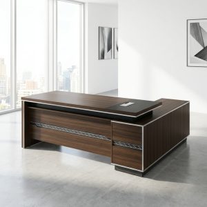 1.8M Modern Executive Office Desk with integrated side return