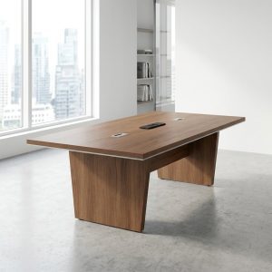 2400mm Modern Boardroom Table with wood finish and cable access