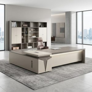 2000mm Modern Executive Office Desk with integrated side return