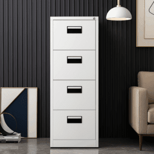 4-Drawer Metal Filing Cabinet – Grey Finish