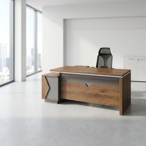1.8M Executive Side Desk with integrated storage and lockable cabinet