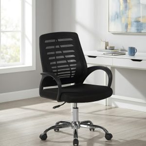 Secretarial Mesh Office Chair with chrome base