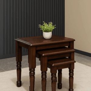Classic Wooden Nesting Tables – Set of 3