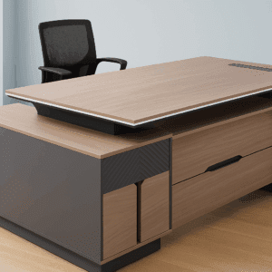 Executive L-Shaped Office Desk – Modern Design with Smart Storage