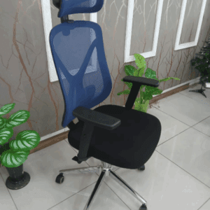 Blue/Black High Back Mesh Office Chair