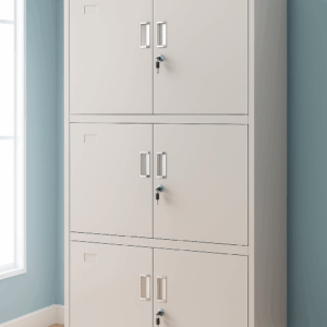 3-Compartment Metal Storage Locker