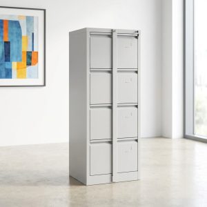 FC1303 4-drawer metal filing cabinet in matte grey