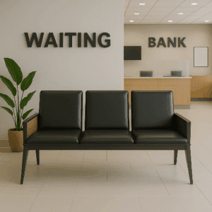 Black & Brown 3-Seater Reception and Waiting Area Chair