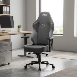 grey Furgle racing style gaming chair with lumbar support