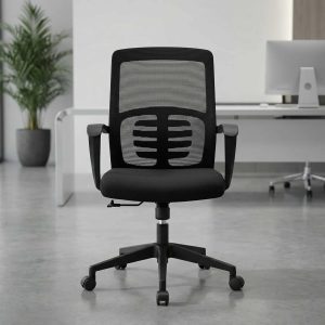 Height adjustable office chair with swivel base