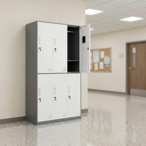6-locker metallic cabinet with lockable steel doors