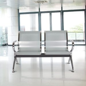 2 seat steel waiting bench for reception and waiting areas