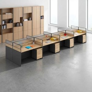 8 person office cubicle desk with modular partitions