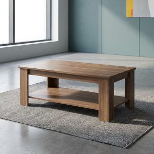 walnut office coffee table for reception area