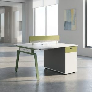 modern 2 person office workstation desk with partition
