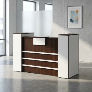 modern 1.8m reception desk with storage and counter