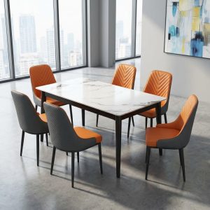 modern 6 seater dining table set with chairs