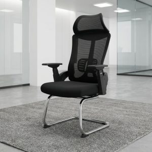 high back mesh visitor chair with chrome base