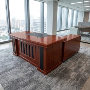 1.6m l shaped desk with side cabinet office