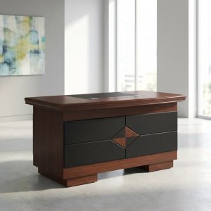 luxury executive office desk with storage drawers and wood finish