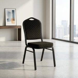 stackable conference chair black padded metal frame