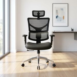mesh executive office chair adjustable headrest ergonomic design