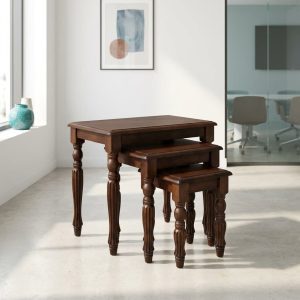 wooden nest of stools stackable wooden side stools set