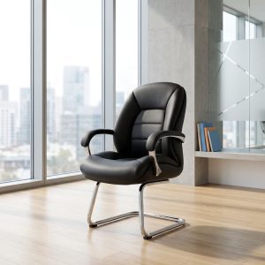 niki executive visitor seat chrome frame leather chair
