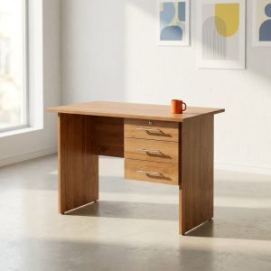 0.9m study office desk with drawers wooden compact desk