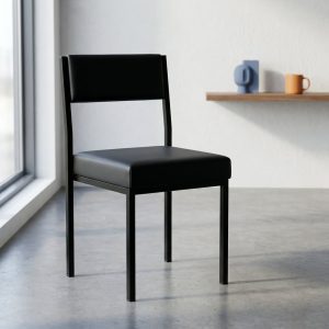 catalina pu staff chair black padded office chair