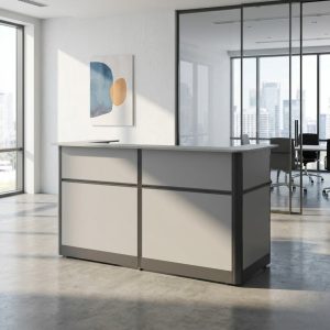 2 meter modern office reception desk with privacy panel