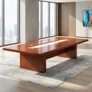 3.6m boardroom meeting table with power grommets
