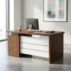 1.2m executive office desk with drawers and cabinet