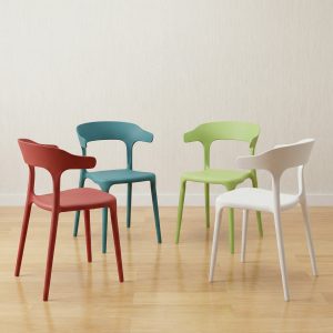 Nordic plastic arm chairs in multiple colors