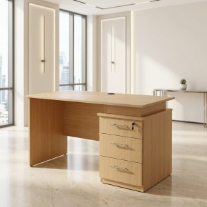 1.2M Office Desk with Pedestal and three-drawer storage