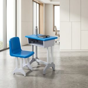Blue Kids Study Table and Chair Set with storage drawer