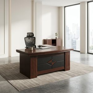 1.4M Executive L-Desk with drawer pedestal and side extension