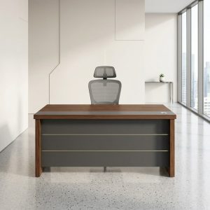 1.6M Straight Executive Desk with movable three-drawer pedestal