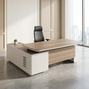 2.2M executive office desk with side return and cable management