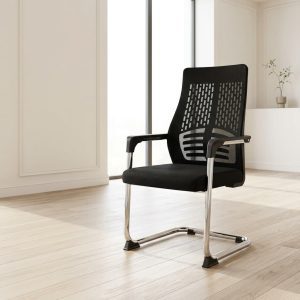 High Back Mesh Visitor Chair with chrome cantilever frame