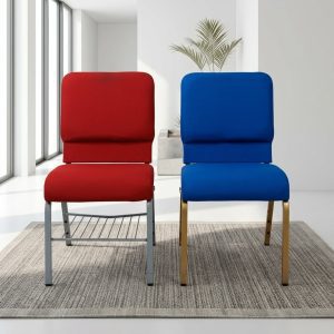 Multipurpose Stackable Chair with padded fabric seat and backrest
