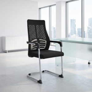 Mesh Boardroom Chair with lumbar support and chrome cantilever frame