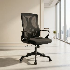 Mid-Back Staff Chair with mesh back and swivel base