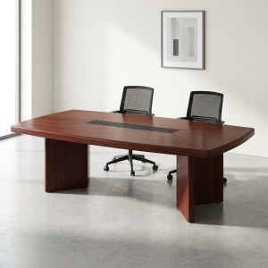 2.4M mahogany boardroom conference table seating 8 people